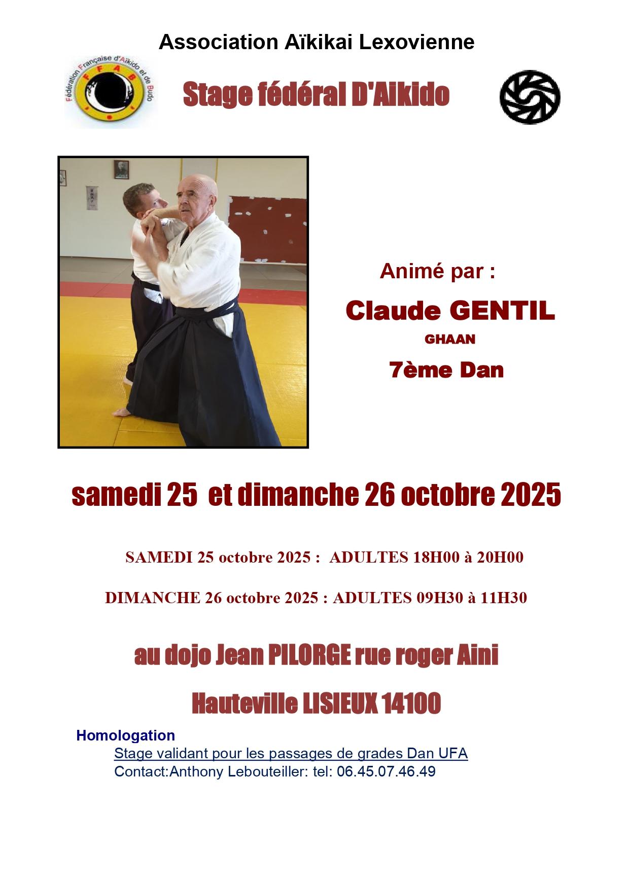 Stage gentil octobre 2025