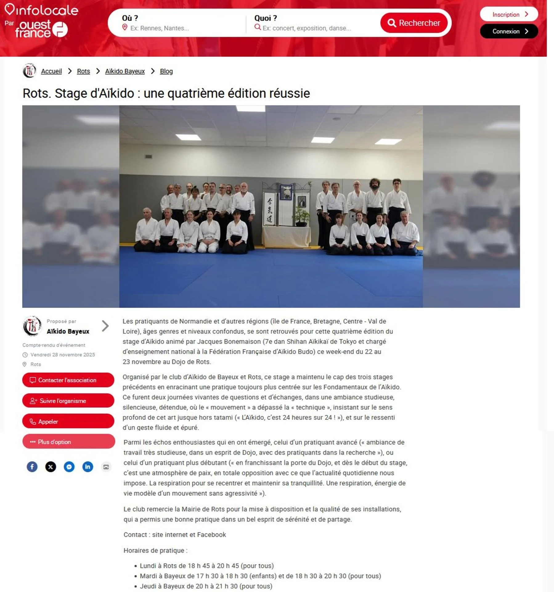 Stage rots novembre 2025