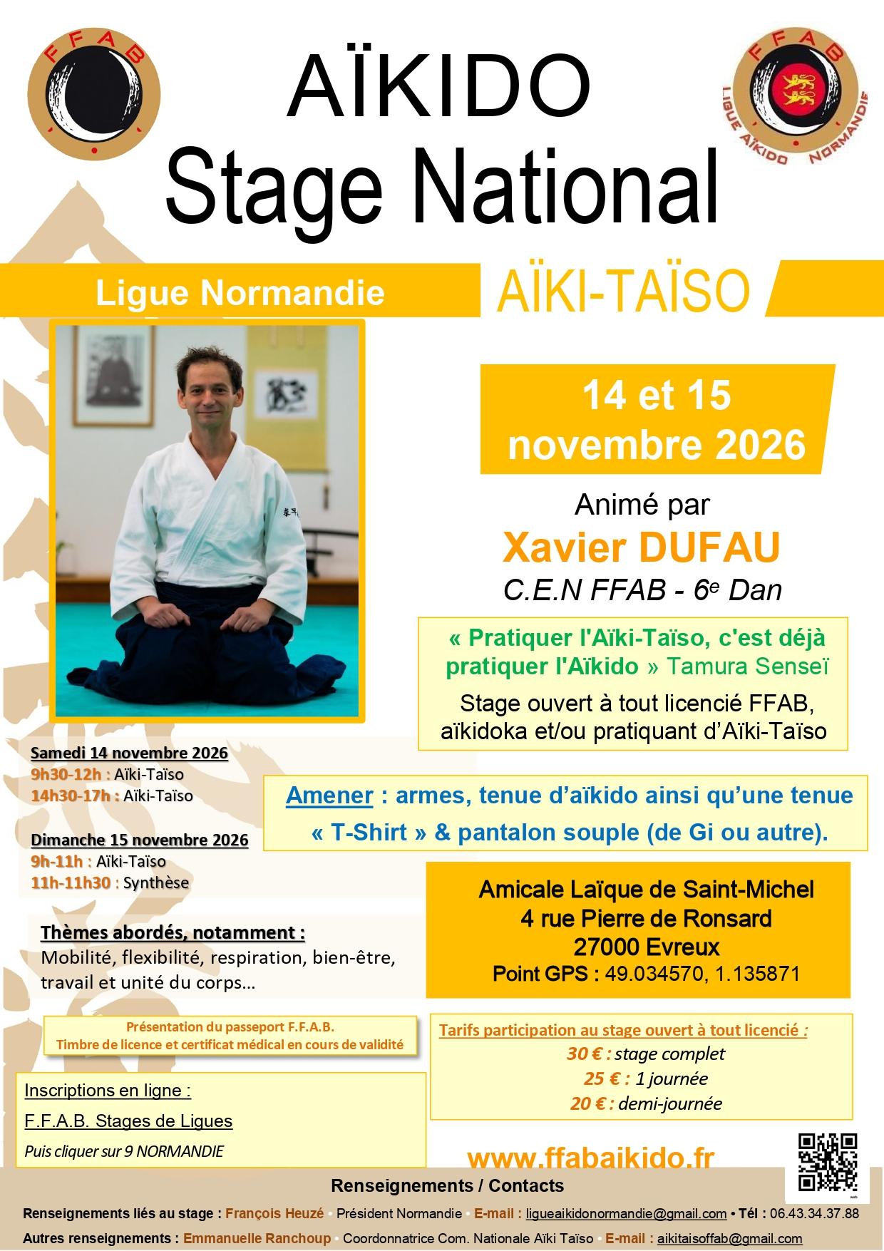 Stage aikitaiso evreux novembre 2026